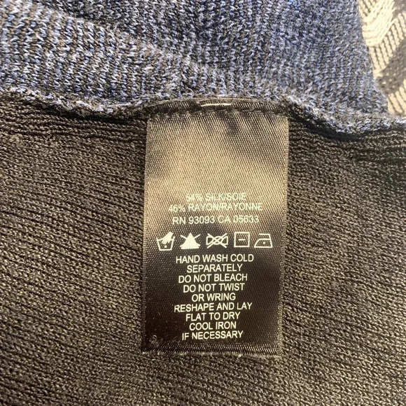 NIC+ZOE Cowl Neck Short Sleeve Knit Top Multicolor Blue Black White Ombré Size M - Picture 6 of 6